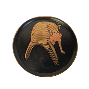 Vintage 70s Metal Pharaoh Tray/Wall Decor